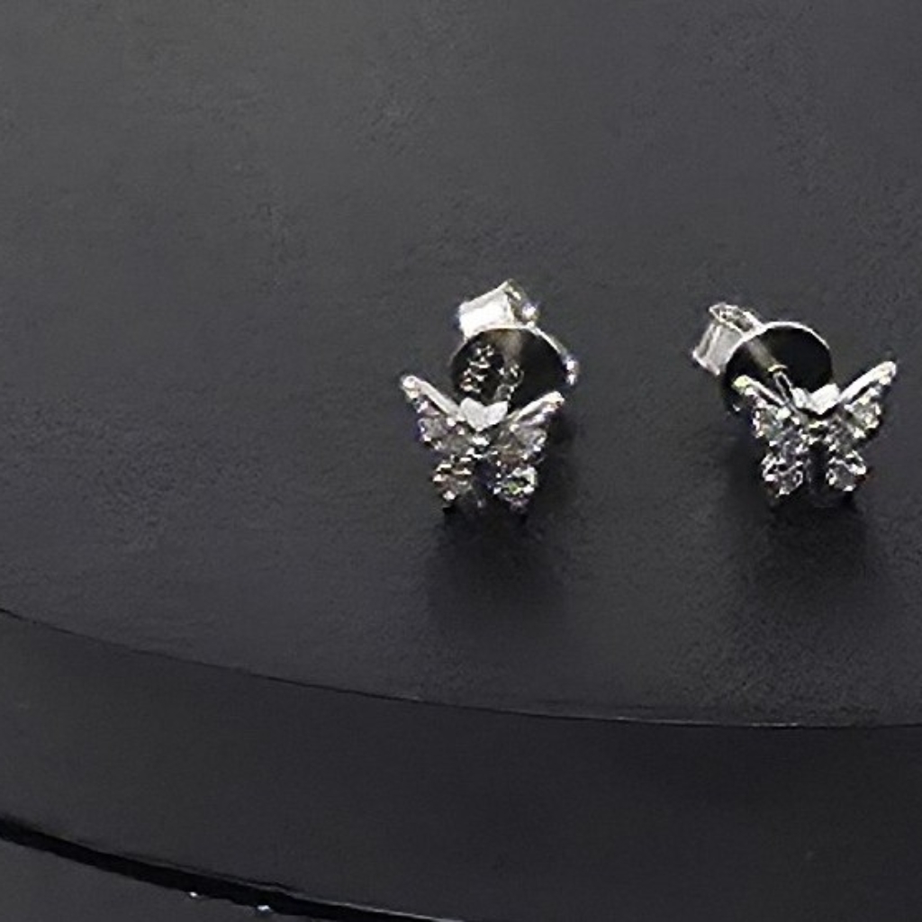Moissante 2 Ct Butterfly Silver Earrings